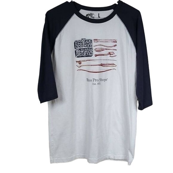 Bass Pro Shops Fishing Americana Tackle Box Flag Stars & Stripes USA Men's Large - Picture 1 of 5